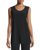 Satin Back Crepe Tank, Black 
