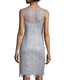 Sleeveless Lace Sheath Cocktail Dress 