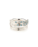 Pavé Sky Blue Topaz & Diamond Ring, Size 7