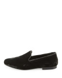 Bray Velvet Smoking Loafer, Pewter