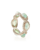 Oval Chrysoprase Diamond Stackable Ring