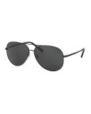 Monochromatic Aviator Sunglasses, Matte Black