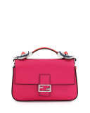Baguette Micro Double-Sided Tricolor Bag, White/Pink/Orange