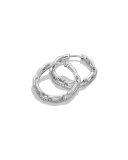 Stax Diamond Chain Link Earrings in 18K White Gold