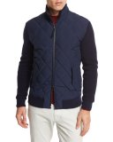 Quilted Full-Zip Sweater