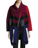 Halladale Check Long Draped Cardigan 