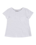 Cotton Jersey Floral Eyelet Tee, White, Size 3-7