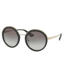 Trimmed Gradient Round Sunglasses