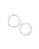 18k White Gold Pave Diamond Hoop Earrings