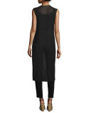 Fisher Project Cascading Crepe Knit Long Vest 