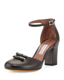Amelia Leather Bow 75mm Pump, Black