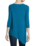 Long-Sleeve Asymmetric Cashmere Top 