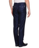 Cashmere Flat-Front Dress Pants, Navy