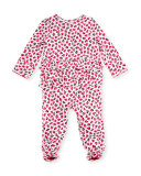 ruffle-trim rose footie pajamas, multicolor, size 3-9 months
