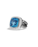 Albion Ring with Blue Topaz and Diamonds
