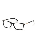 Square Metal-Temple Optical Frames, Black