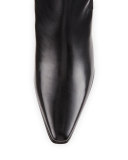 Lira Leather Mid-Heel Knee Boot, Black