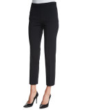 Franca High-Waist Cropped Pants, Black