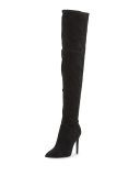 Ayla Suede Over-The-Knee Boot, Black