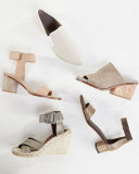 Stefania Snake-Embossed Espadrille Wedge Sandal, Natural