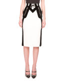Wiley Drawstring-Waist Pencil Skirt, Natural White