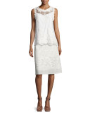 Mirabel A-line Cotton Eyelet Skirt, White