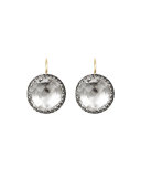Olivia Black Rhodium-Washed Button Earrings, White