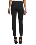 Annie Cropped Ponte Pants, Black