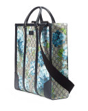 GG Blooms North-South Tote, Blue