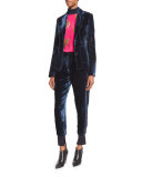 Tailored Velvet Blazer, Sapphire