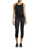 Airbrush Glossy Capri Sport Leggings