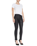 Leather-Like Ponte Skinny Jeans