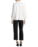 Easy Wide-Leg Ankle Pants, Black  