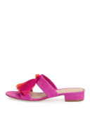 Rubie Suede Tassel Slide Sandal, Orange/Azalea 