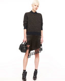 Star-Print Sweatshirt W/Contrast Trim, Black