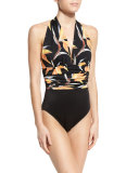 Yves Floral Halter One-Piece Swimsuit