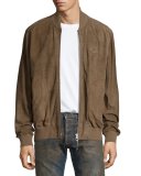 Server Perforated Suede Bomber Jacket
