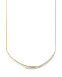 18k Gold Overlapping Diamond Crescent Necklace