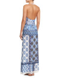 Printed Maxi Wrap Coverup Skirt