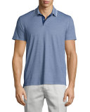 Sandhurst  Tipped Pique Polo Shirt, Blue Heather