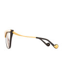 Lusciousness Divine Pearl Cat-Eye Optical Frames, Black