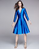 3/4-Sleeve Midi Coat Dress
