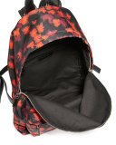 Small Floral-Print Nylon Backpack, Black/Red