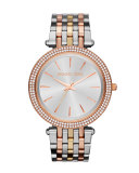  Mid-Size Three-Tone Stainless Steel Darci Glitz Watch