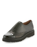 Cloud Cap-Toe Leather Oxford, Black