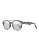 I-Plastik Brushed Brow-Bar Sunglasses, Gray