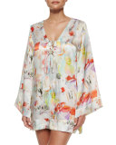 Serena Tie-Front Printed Coverup