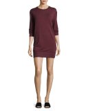 Grateful Embroidered Sweatshirt Dress, Wine