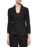 Embroidered Tulle Jacket, Black