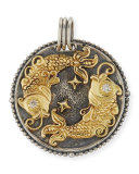 Pisces Carved Zodiac Pendant with Diamonds